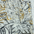 Breathable Graffiti Pattern 100% Polyester Chiffon Fabric